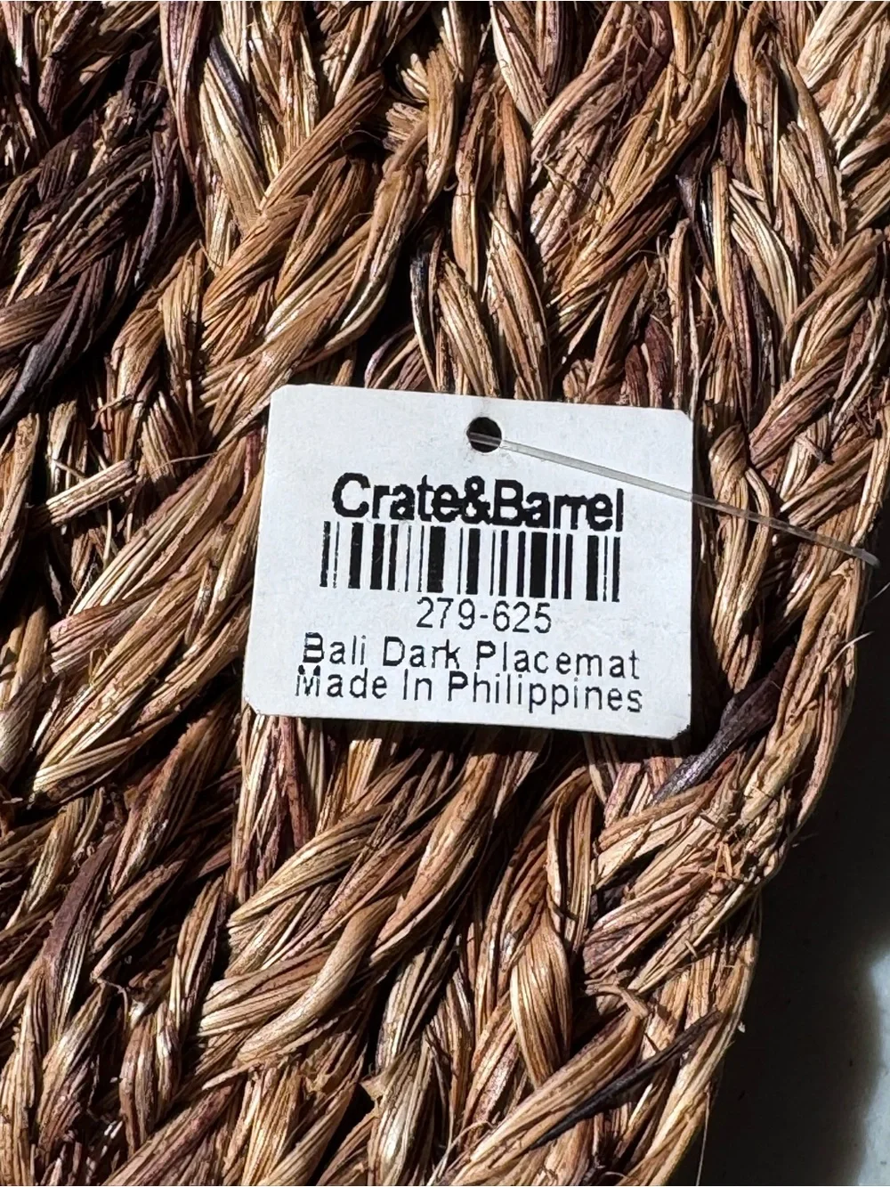 Crate & Barrel Bali Natural Brown Woven Abacá Placemats - Set of 4